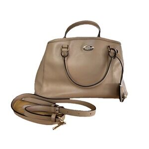 Coach‎ Margot Carryall Satchel Crossbody Shoulder Bag Beige / Gold F34607
